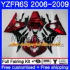 Body For YAMAHA Glossy black hot YZF R6 S R 6S YZF600 YZFR6S 06 07 08 09 231HM.12 YZF-600 YZF R6S YZF-R6S 2006 2007 2008 2009 Fairings Kit