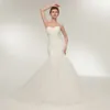 새로운 도착 Ruched Tulle Mermaid Wedding Dress Lace Up White/Ivory Marring Dresses 신부 드레스 Hot Sale in Stock restido de Festa Curto