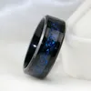 Sz612 TWEE RINGEN Paar Ringen Zijn Haar Blauwe Zirkoon Zwart Goud Gevuld Women039s Ring Draak Patroon Roestvrij Staal Men039s7917995