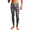 Homens de inverno Cueca Long Johns Algodão Apertado Underwear Térmica Mens Leggings Agradável Sexy Floral Impresso Cueca Quente