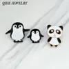 Qihe sieraden broches pins pinguïn panda dier broches rugzak hoed kraag badges dier pins pinguïn sieraden