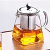 Clear Borosilicate Glass Teapot With Stainless Steel Infuser Strainer Heat Resistant Loose Leaf Tea Pot Kettle Set