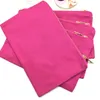 6 * 9in rosa quente bolsa de maquiagem de lona de algodão puro com zíper de metal dourado forro de ouro em branco rosa saco cosmético saco de produtos de higiene pessoal para impressão personalizada
