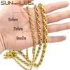 5mm 7mm 9mm 11mm Fashion Jewelry 316L Stainless Steel Necklace Gold Color Oval Rope ed Link Chain For Mens Womens SC31 N7176833