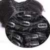 3B 3C Kinky Krullend Clip in Human Hair Extensions Mongolian Clip-ins Nautral Color Full Head 9 Stks Eén Set Remy Hair 120G