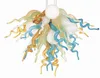 Hanglampen Amber Handgeblazen Glazen Kroonluchters Moderne Bloemvorm Crystal Kroonluchter Hedendaagse Plafondlampen Binnenverlichting