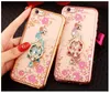 Bling Elmas Yüzük Tutucu Telefon Kılıfı Esnek Yumuşak TPU Kapak ile Kickstand iPhone 11 Pro Max Xr 8 7 6S Artı Samsung S10 9 8 Not 8 9