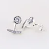 New Authentic 925 Sterling Silver Abstract Elegance Pave Crystal Stud Earrings For Women Earrings Wedding Party Elegant Fine Jewel4001196