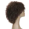 Brak koronkowej pełnej maszyny Made Human Hair Peruki Short Bobrless Afro Kinky Curly 4#Kolor czarne kobiety najwyższej jakości