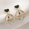 Orecchini a clip a cuore con ciondoli rotondi in stile coreano alla moda senza piercing per le donne, gioielli per feste di matrimonio, gioielli bijoux