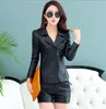 Large size 3XL Women's leather clothing outerwear 2017 spring short slim leather jacker women jackets coats pink