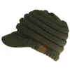 Drop Shipping Stickad Kvinnor Cap Hat Skully Trendig Varm Chunky Soft Stretch Cable Knit Slouchy Winter Kepsar Skidlock
