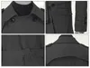 Automne-2016 Charme d'hiver Hommes Vintage Trench Coat Homme élégant Manteau coupe-vent Noir, Kaki M-4XL Design classique Hommes Trench Coat1
