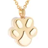 IJD9292 Paw Shape Stainless Steel Cremation Pendant Necklace Pet Memory Funeral Ashes Keepsake Urn Necklace Jewelry