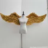 Ailes d'ange en or en plumes naturelles de haute qualité 180 cm Belles ailes de fée en argent pour vitrine de danse accessoires de déco bricolage 3441673