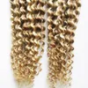Kinky Kıvırcık Remy İnsan Füzyon Keratin Saç Tırnak I İpucu Önceden Gümrüklü Kapsüller Saç Uzatma 200g / Strands Renk P18 / 613