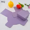 40 stks Paars Bruiloft Favor Favor Papier Geschenkdoos Kleine Candy Boxes Levering Gunst Kraftpapier Geschenkdozen voor Sieraden Gratis verzending