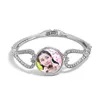 dye sublimation button bracelets for women fashion bracelet jewelry with zircon hot transfer blank consumables 2 styles