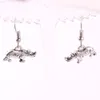 Aprikos Fu Vintage Silver Animal Rhino Charm Pendants dingle örhängen för Womengirl Fashion Jewelry Gift3189141