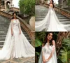 Robes de mariée sirène Halter avec manches longues en dentelle Applique balayage train élégant Boho robe de mariée Illusion grande taille robes de mariée