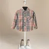 plaid shirt 2018 European and American NEW arrival autumn long Sleeve Lapel shirt high quality pure cotton boys small plaid shirt9798103