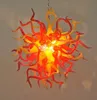 Lampa żółty i czerwony nowoczesne żyrandole kwiat projektowanie Mini Łańcuch Sztuka Wisiorek Lampy Handmade Dmuchane Szklane żyrandol Oświetlenie Oprawy