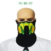 Finegreen FG-MA-06 Horrible Human Skeleton Voice-aktiverad självlysande mask PC Outdoor Riding Mask för Halloween Easter Masquerade