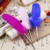الأزياء ريشة الريشة قلم 14 ألوان أقلام حبر ل هدية الزفاف مكتب المدرسة الكتابة المورد