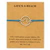 Ocean Waves Beach Nautica Surf Braccialetti regolabili Argento antico Tartaruga marina Charms Donna Uomo Ragazzi Ragazze Gioielli unisex