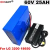 Rechargeable E-bike Lithium battery 60V for Original LG 18650 cell 60V 25AH 2500W Electric Bicycle Li-ion Battery +5A Charger