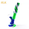 Silicone Bongs Non Toxic 11 Colors Recycler Glass Water Pipes Unbreakable Electric Dab Rig With Glass Adapter and Bowl