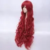 32 Cheveux rouges longs bouclés pour Houseki no Kuni Padparadscha Anime Wig + Cap Cosplay