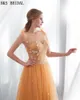 Gold Long Prom Evening Gowns Designer 2018 Ny ankomst kvinna formella klänningar Vestidos party prom klänningar