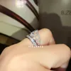 Victoria Wieck Gioielli fatti a mano in argento sterling 925 con pavé di piccoli zaffiri bianchi con diamanti CZ Pietre preziose per feste da donna, corona di nozze, fascia R202t