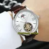 Luxry New Master Grande Tradition Q1562521 Rose Gold Case Automatic Mécanique tourbillon Moon Phase Mens Watch Leather Strap Watc1857584