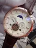 Alta qualità! Top Brand Luxury Watch in pelle Tourbillon Orologi automatici da uomo Orologio da polso meccanico Orologio relogio masculino