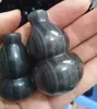 3-5cm natural obsidian crystal calabash black carved buddhist text calabash rainbow obsidian quartz calabash fengshui healing 1pcs