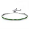 Silver Plated Bracelets Full Diamond Crystal Chain Fit pandora Rhinestone Bangle Bracelet Women Female Gift BR002
