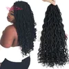 Горячие продажи Ombre Color Goddess Locs Hair Marley наплетение волос наращивание волос 18 дюймов крючком косы волна вьющиеся для женщин скручиваемость синтетического подарочного крючка