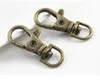 80 pièces argent bronze plaqué métal pivotant mousqueton Clips clé crochets porte-clés fendu porte-clés résultats fermoirs faisant 30mm5588293