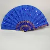 Colorful Ladys Spanish Embroidered Sequins Hand Flower Lace Folding Fan "Peacock Showing Expectations of love" Wedding Party Decor