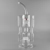 JM Flow Bongs 18" Recycler Water Pipe 18mm male joint Oil Rig Glass Bongs comes with Bowl