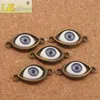 Liga Mal Eye Hamsa Conector Encantador Loose Beads 60 pçs / lote 5 Cores Antiguidade Prata / Bronze para Pulseira de Amizade L1662