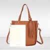 Vrouwen 4 stks / set Tassel Handtassen Top-handgreep Mode Lady Messenger Handtas Set PU Lederen Composite Tassen Bolsa Femina1