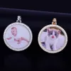 Custom Made Photo Medallions Ketting Hanger met 4mm Tennis Chain Gold Silver Color Cubic Zirkoon Heren Hip Hop Sieraden