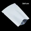 5x8 cm 500 PCS Lot Mat Beyaz Açık Üst Alüminyum Folyo Heat Seap Vakum Poşetleri Mylar Folyo Kahve Çayı Tozu Vakum S3104