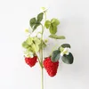 Il fiore artificiale di gelso alla fragola con decorazione a due grandi frutti è stato utilizzato per simulare la frutta a mano con materiali fai-da-te di circa 26 cm BP056