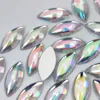 200pcs 7 15 9 20 mm Ab Clear Horse Eye Marquise kształt akrylowy krążki krążkowe koraliki DIY Dekoracja ubrań ZZ183189Y