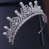 Tiaras und Kronen, luxuriöse Perlen-Prinzessin, Festzug, Verlobung, Hochzeit, Haarschmuck für Brautschmuck, glänzender Kristall