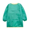 Çocuk Önlükleri Önlük Elbise Elbise Bebek Su Geçirmez Uzun Kollu Smock Çocuklar Yeme Yemek Boyama Burp Bezler 7 renk WX9-773